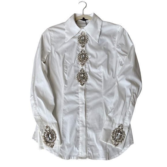 FLAVIO CASTELLANI BLOUSE SIZE 42 ITALIAN DESIGNER - Picture 2 of 10